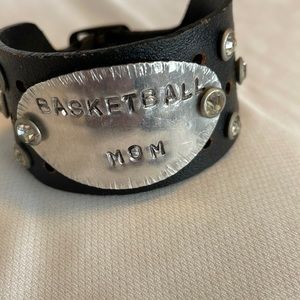 Leather basketball mom bracelet